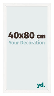 Marco de Fotos 40x80 cm Blanco Brillante MDF Bologna Delantera Tamano | Yourdecoration.es
