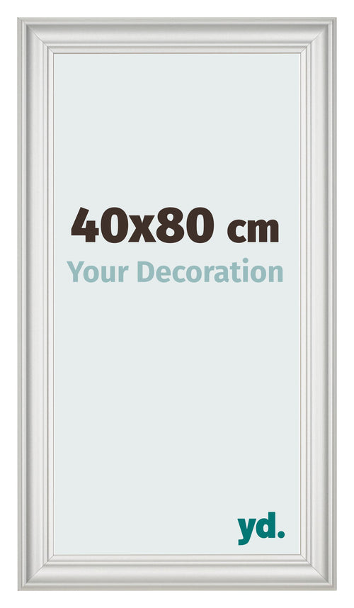 Marco de Fotos 40x80cm Blanco Barrido MDF Lazio Delantera Tamano | Yourdecoration.es
