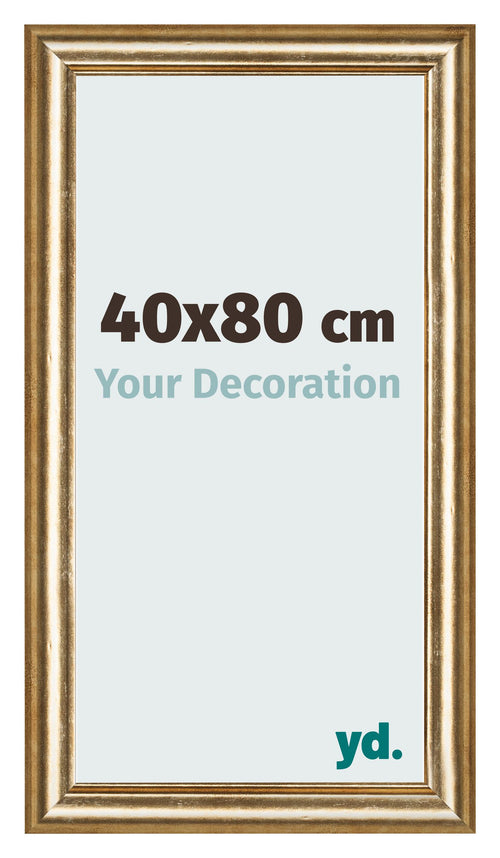 Marco de Fotos 40x80cm Dorado Antiguo MDF Lazio Delantera Tamano | Yourdecoration.es