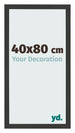 Marco de Fotos 40x80cm Negro Grano De Madera MDF Bologna Delantera Tamano | Yourdecoration.es