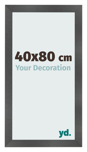 Marco de Fotos 40x80cm Negro Plateado Pulido MDF Pisa Delantera Tamano | Yourdecoration.es