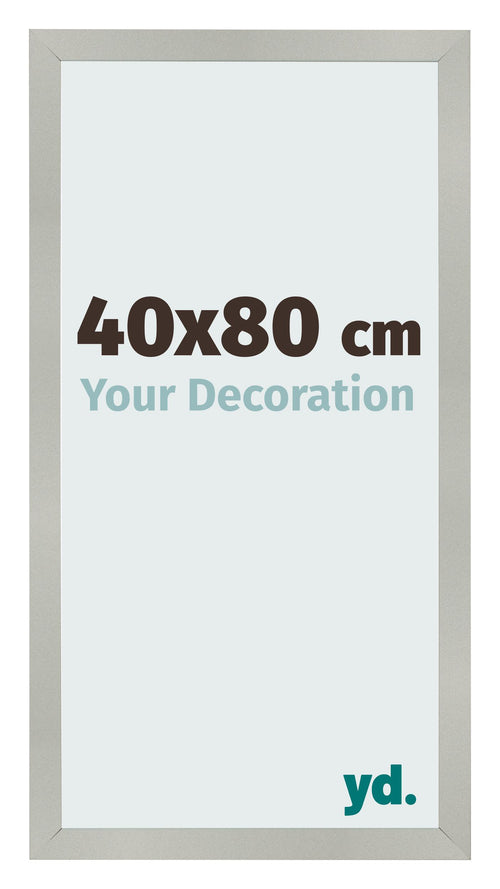 Marco de Fotos 40x80cm Plateado Mate MDF Bologna Delantera Tamano | Yourdecoration.es
