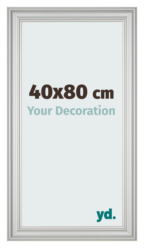 Marco de Fotos 40x80cm Plateado Mate MDF Lazio Delantera Tamano | Yourdecoration.es