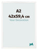 Marco de Fotos 42x59 4 cm A2 Blanco Brillante MDF Bologna Delantera Tamano | Yourdecoration.es