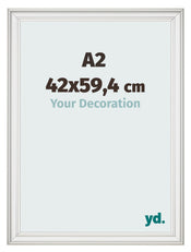 Marco de Fotos 42x59 4cm A2 Blanco Barrido MDF Lazio Delantera Tamano | Yourdecoration.es