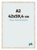 Marco de Fotos 42x59 4cm A2 Blanco Vintage MDF Bologna Delantera Tamano | Yourdecoration.es