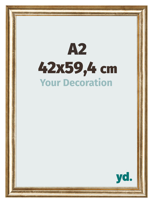 Marco de Fotos 42x59 4cm A2 Dorado Antiguo MDF Lazio Delantera Tamano | Yourdecoration.es