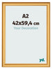 Marco de Fotos 42x59 4cm A2 Dorado Matte MDF Lazio Delantera Tamano | Yourdecoration.es