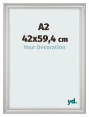 Marco de Fotos 42x59 4cm A2 Plateado Mate MDF Lazio Delantera Tamano | Yourdecoration.es