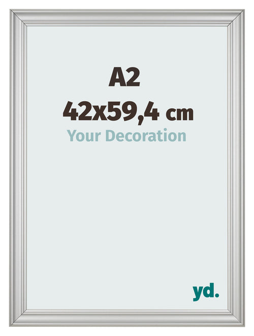 Marco de Fotos 42x59 4cm A2 Plateado Mate MDF Lazio Delantera Tamano | Yourdecoration.es