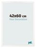 Marco de Fotos 42x60 cm Blanco Brillante MDF Bologna Delantera Tamano | Yourdecoration.es