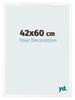 Marco de Fotos 42x60 cm Blanco Mate MDF Bologna Delantera Tamano | Yourdecoration.es