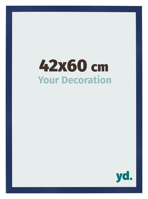 Marco de Fotos 42x60cm Azul Oscuro Barrido MDF Bologna Delantera Tamano | Yourdecoration.es