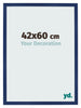 Marco de Fotos 42x60cm Azul Oscuro Barrido MDF Bologna Delantera Tamano | Yourdecoration.es