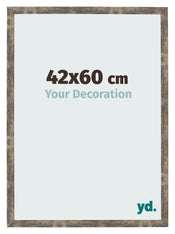 Marco de Fotos 42x60cm Azul Y Dorado Fusionado MDF Bologna Delantera Tamano | Yourdecoration.es