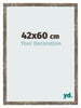 Marco de Fotos 42x60cm Azul Y Dorado Fusionado MDF Bologna Delantera Tamano | Yourdecoration.es