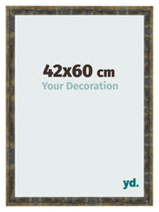 Marco de Fotos 42x60cm Azul Y Dorado Fusionado MDF Pisa Delantera Tamano | Yourdecoration.es
