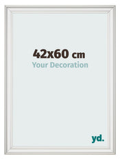 Marco de Fotos 42x60cm Blanco Barrido MDF Lazio Delantera Tamano | Yourdecoration.es