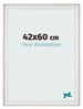 Marco de Fotos 42x60cm Blanco Barrido MDF Lazio Delantera Tamano | Yourdecoration.es