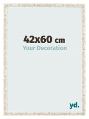 Marco de Fotos 42x60cm Blanco Vintage MDF Bologna Delantera Tamano | Yourdecoration.es