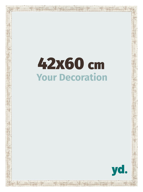 Marco de Fotos 42x60cm Blanco Vintage MDF Bologna Delantera Tamano | Yourdecoration.es