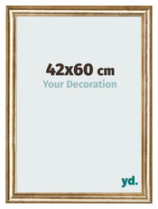 Marco de Fotos 42x60cm Dorado Antiguo MDF Lazio Delantera Tamano | Yourdecoration.es