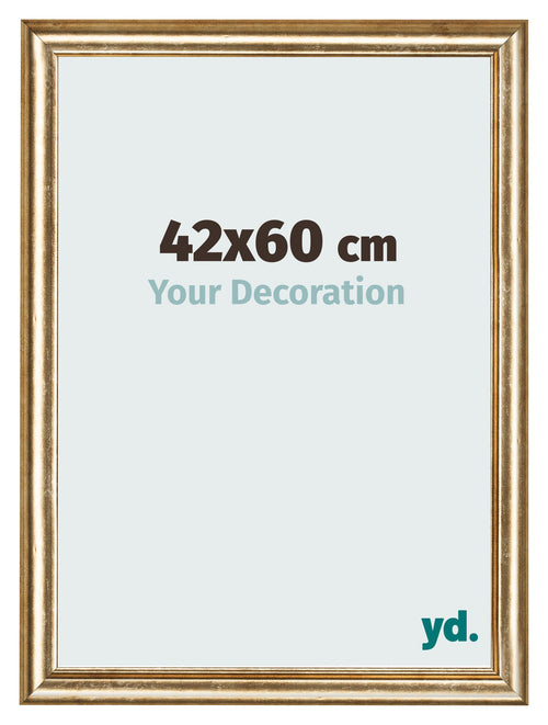 Marco de Fotos 42x60cm Dorado Antiguo MDF Lazio Delantera Tamano | Yourdecoration.es