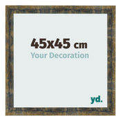 Marco de Fotos 45x45cm Azul Y Dorado Fusionado MDF Pisa Delantera Tamano | Yourdecoration.es