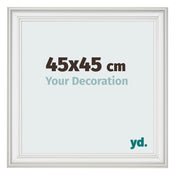 Marco de Fotos 45x45cm Blanco Barrido MDF Lazio Delantera Tamano | Yourdecoration.es