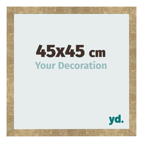 Marco de Fotos 45x45cm Dorado Antiguo MDF Bologna Delantera Tamano | Yourdecoration.es