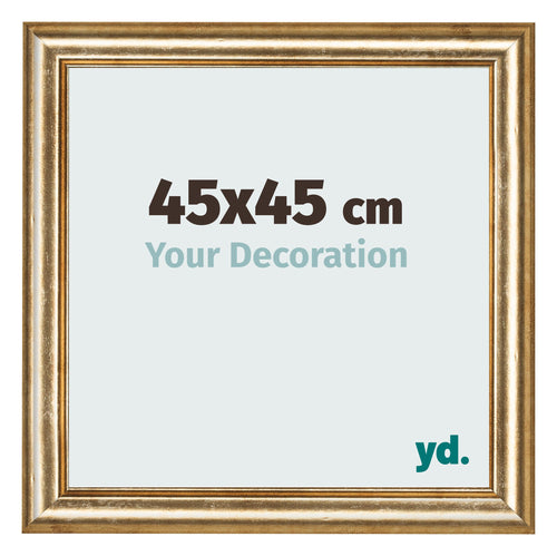 Marco de Fotos 45x45cm Dorado Antiguo MDF Lazio Delantera Tamano | Yourdecoration.es