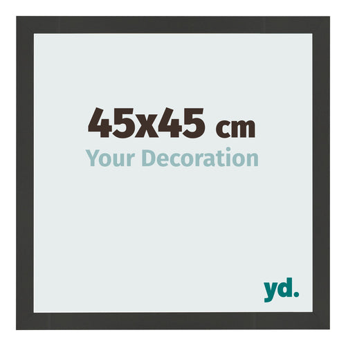 Marco de Fotos 45x45cm Negro Grano De Madera MDF Bologna Delantera Tamano | Yourdecoration.es