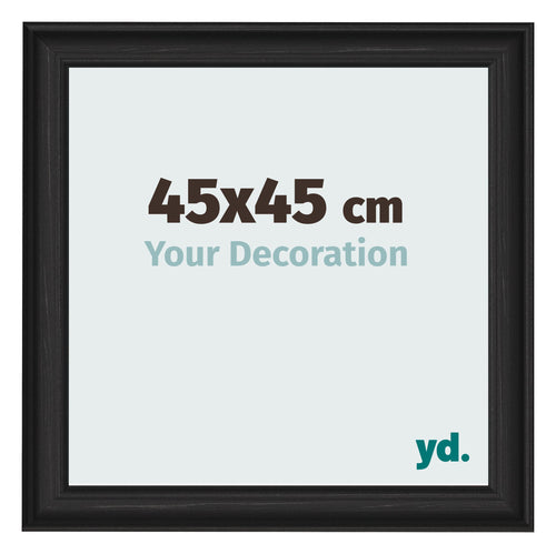 Marco de Fotos 45x45cm Negro Grano De Madera MDF Lazio Delantera Tamano | Yourdecoration.es