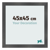 Marco de Fotos 45x45cm Negro Plateado Pulido MDF Pisa Delantera Tamano | Yourdecoration.es