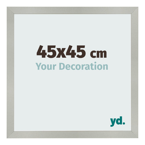Marco de Fotos 45x45cm Plateado Mate MDF Bologna Delantera Tamano | Yourdecoration.es