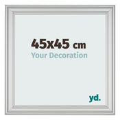 Marco de Fotos 45x45cm Plateado Mate MDF Lazio Delantera Tamano | Yourdecoration.es