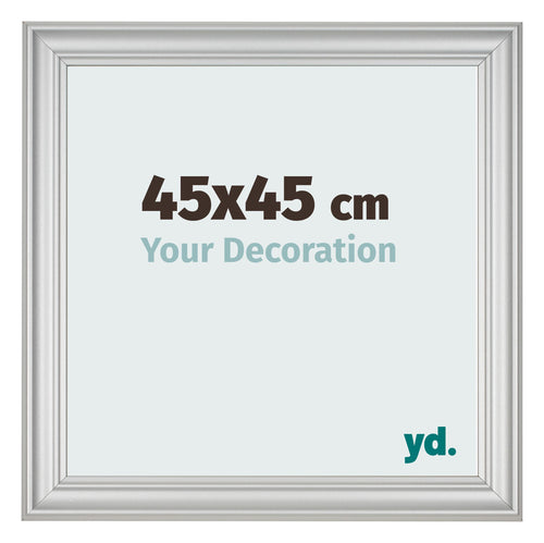 Marco de Fotos 45x45cm Plateado Mate MDF Lazio Delantera Tamano | Yourdecoration.es
