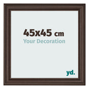 Marco de Fotos 45x45cm Roble Oscuro MDF Lazio Delantera Tamano | Yourdecoration.es