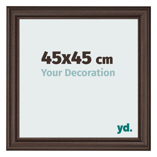 Marco de Fotos 45x45cm Roble Oscuro MDF Lazio Delantera Tamano | Yourdecoration.es
