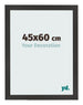 Marco de Fotos 45x60 cm Negro Mate MDF Bologna Delantera Tamano | Yourdecoration.es