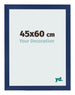 Marco de Fotos 45x60cm Azul Oscuro Barrido MDF Bologna Delantera Tamano | Yourdecoration.es