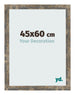 Marco de Fotos 45x60cm Azul Y Dorado Fusionado MDF Bologna Delantera Tamano | Yourdecoration.es