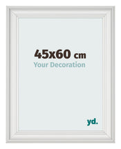 Marco de Fotos 45x60cm Blanco Barrido MDF Lazio Delantera Tamano | Yourdecoration.es