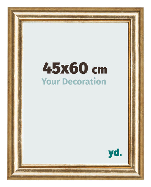 Marco de Fotos 45x60cm Dorado Antiguo MDF Lazio Delantera Tamano | Yourdecoration.es