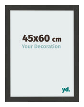 Marco de Fotos 45x60cm Negro Grano De Madera MDF Bologna Delantera Tamano | Yourdecoration.es