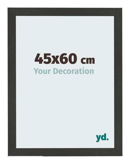 Marco de Fotos 45x60cm Negro Grano De Madera MDF Bologna Delantera Tamano | Yourdecoration.es