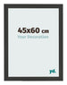 Marco de Fotos 45x60cm Negro Grano De Madera MDF Bologna Delantera Tamano | Yourdecoration.es