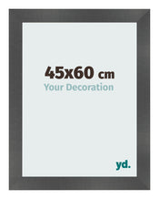 Marco de Fotos 45x60cm Negro Plateado Pulido MDF Pisa Delantera Tamano | Yourdecoration.es
