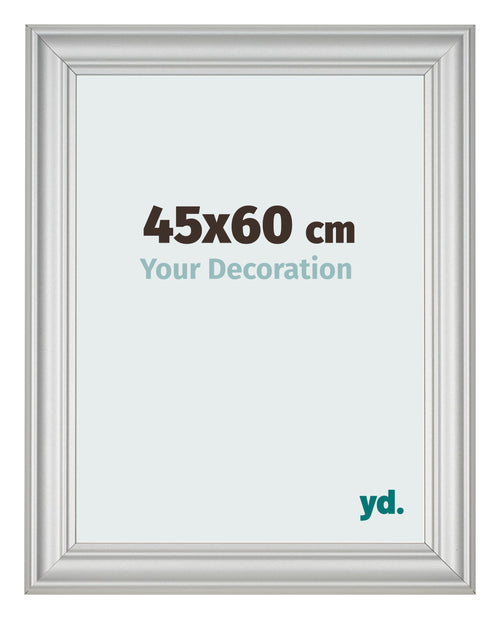 Marco de Fotos 45x60cm Plateado Mate MDF Lazio Delantera Tamano | Yourdecoration.es