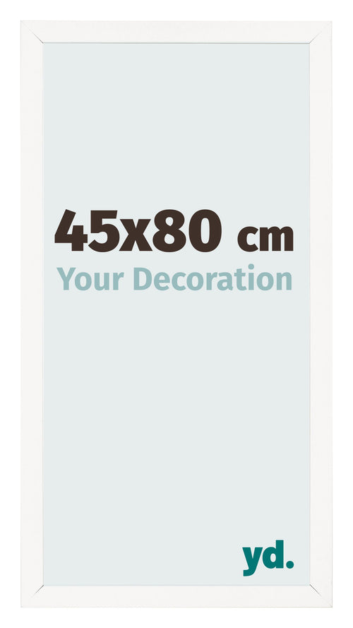 Marco de Fotos 45x80 cm Blanco Brillante MDF Bologna Delantera Tamano | Yourdecoration.es